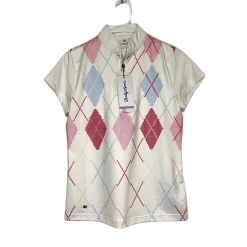 Daily Sports Women's Top - White Argyle Multi
