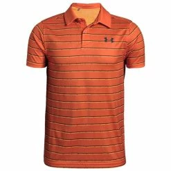 Under Armour Junior - Boys Tour Tips Stripe Polo Shirt Orange (829)