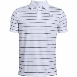 Under Armour Junior - Boys Tour Tips Stripe Polo Shirt White (100)