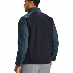 Under Armour Gents Elements Waterproof Rain Jacket Black - Mechanic Blue (002) -Cheap Footwear Store P 1342717UNDERARMOURJACKETBLACKBLUE002GENTS 4 L