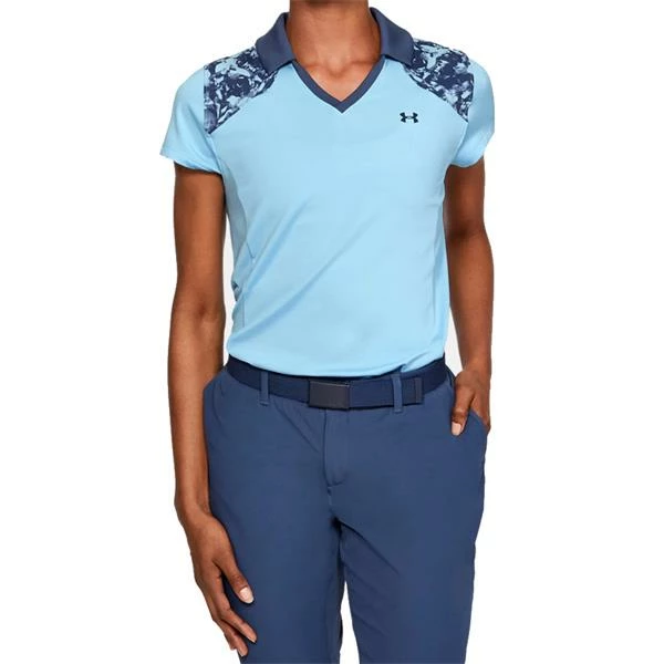 Under Armour Ladies Zinger Blocked Polo Shirt Blue (494) 5 Under Armour Ladies Zinger Blocked Polo Shirt Blue (494) - Image 3