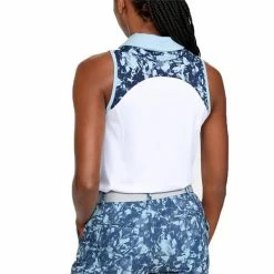 Under Armour Ladies Zinger Sleeveless Blocked Polo Shirt White - Blue (101) -Cheap Footwear Store P 1350160UNDERARMOURSHIRTWHITEBLUE101LADIES 3 L