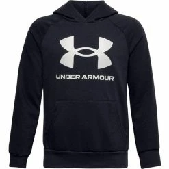Under Armour Junior - Boys Rival Fleece Logo Hoodie Black - Onyx White (001)