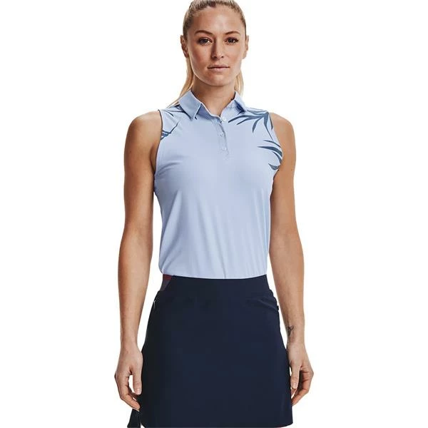 Under Armour Ladies Iso-Chill Sleeveless Polo Shirt Blue (438) 5 Under Armour Ladies Iso-Chill Sleeveless Polo Shirt Blue (438) - Image 3