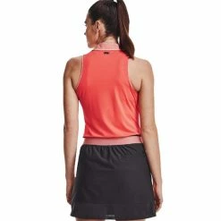 Under Armour Ladies Iso-Chill Sleeveless Polo Shirt Orange Vermillion - Pink Sands (872) -Cheap Footwear Store P 1370136UNDERARMOURSHIRTVERMILLION872LADIES 3 L