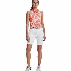Under Armour Ladies Zinger Rise Sleeveless Polo Shirt Vermillion - Metallic Silver (872) -Cheap Footwear Store P 1370137UNDERARMOURSHIRTVERMILLIONSILVER872LADIES 4 L