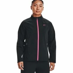Under Armour Ladies Stormproof Jacket 2.0 Black - Pink Punk (001) -Cheap Footwear Store P 1371590UNDERARMOURJACKETBLACKPINK001LADIES 2 L