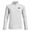 Under Armour Junior - Boys Armour Fleece ¼ Zip Top Youths Halo Grey - Black (015) -Cheap Footwear Store P 1373559UNDERARMOURTOPHALOGREY015BOYS L