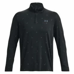 Under Armour Gents Playoff Printed ¼ Zip Top Black - Static Blue (001)