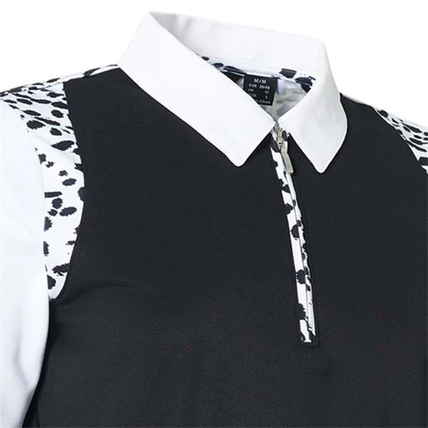 ABACUS Ladies Anne Half Sleeve Polo Shirt Black - White 4 ABACUS Ladies Anne Half Sleeve Polo Shirt Black - White - Image 2