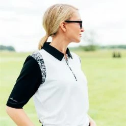 ABACUS Ladies Anne Half Sleeve Polo Shirt Black - White 8 ABACUS Ladies Anne Half Sleeve Polo Shirt Black - White -Cheap Footwear Store P 2711ABACUSSHIRTBLACKWHITELADIES 2 L