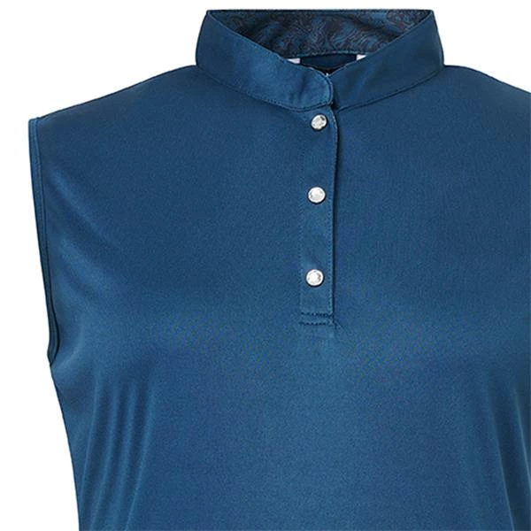 ABACUS Ladies Cherry Sleeveless Polo Shirt Peacock (563) 4 ABACUS Ladies Cherry Sleeveless Polo Shirt Peacock (563) - Image 2