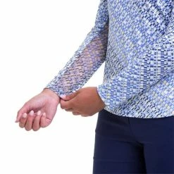 EPNY Ladies Long Sleeve Ombre Geo Print Zip Mock Liberty -Cheap Footwear Store P 5011NJAXEPNYMOCKLIBERTY0429LADIES 1 L