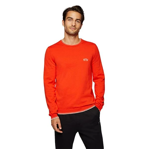 Boss Gents Ritom Crew Neck Sweater Bright Orange 5 Boss Gents Ritom Crew Neck Sweater Bright Orange - Image 3