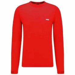 Boss Gents Ronard Organic-Cotton Logo Sweater Medium Red