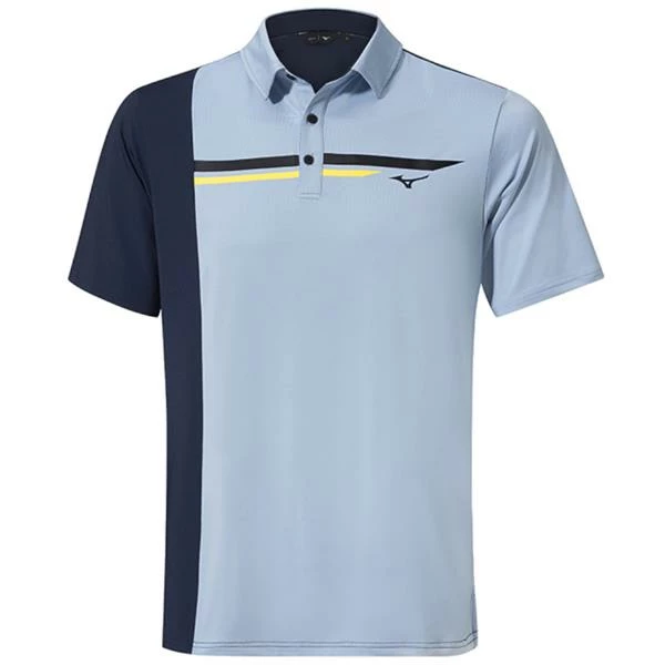 Mizuno Gents QD Elite Panel Polo Shirt Blue Bell 3 Mizuno Gents QD Elite Panel Polo Shirt Blue Bell