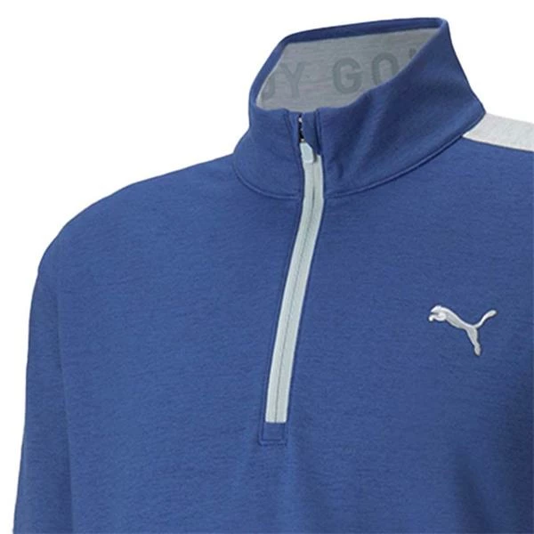 Puma Gents Cloudspun T7 1/4 Zip Top Blue - Grey 4 Puma Gents Cloudspun T7 1/4 Zip Top Blue - Grey - Image 2
