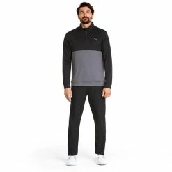 Puma Gents Gamer Colorblock ¼ Zip Black - Quiet Shade -Cheap Footwear Store P 532985PUMATOPBLACKQUIETSHADEGENTS 4 L