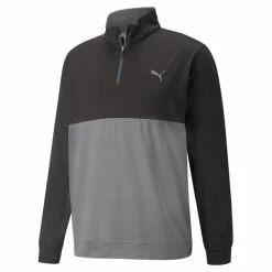 Puma Gents Gamer Colorblock ¼ Zip Black - Quiet Shade