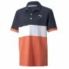 Puma Boys Cloudspun Highway Polo Navy Blazer - Hot Coral -Cheap Footwear Store P 534341PUMABOYSCOUDSPUNHIGHWAYPOLONAVYCORAL L