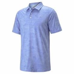 Puma Gents Cloudspun Leaflet Polo Shirt Lavender Pop