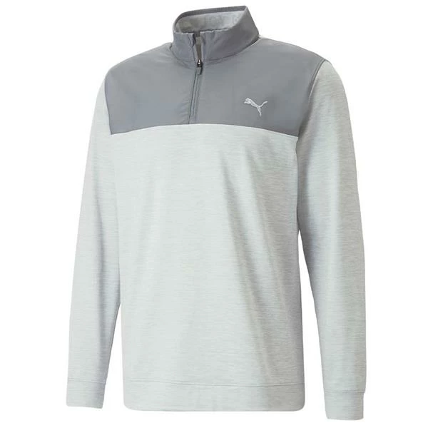 Puma Gents Cloudspun Colorblock ¼ Zip Top Quiet Shade - High Rise Heather 3 Puma Gents Cloudspun Colorblock ¼ Zip Top Quiet Shade - High Rise Heather