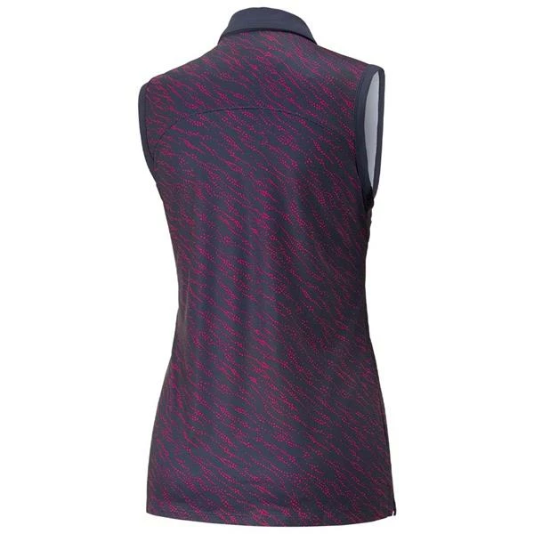 Puma Ladies Cloudspun Whitewater Sleeveless Polo Shirt Navy Blazer - Orchid Shadow 4 Puma Ladies Cloudspun Whitewater Sleeveless Polo Shirt Navy Blazer - Orchid Shadow - Image 2