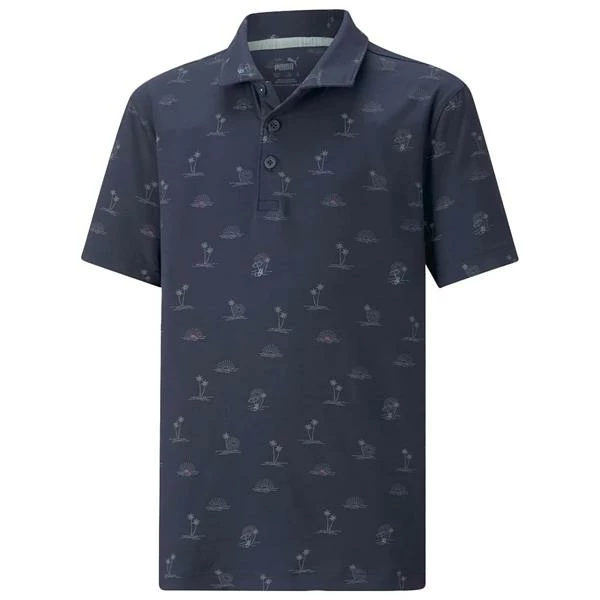 Puma Junior - Boys Cloudspun Horizons Polo Shirt Navy Blazer - Day Dream 3 Puma Junior - Boys Cloudspun Horizons Polo Shirt Navy Blazer - Day Dream