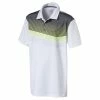 Puma Junior - Boys Road Map Polo Shirt White - Acid - Lime -Cheap Footwear Store P 574642WHIACIDLIMEJUNIORBOYSSS18 L