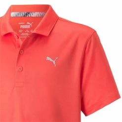 Puma Junior - Boys Essential Polo Shirt Hot Coral -Cheap Footwear Store P 578133PUMASHIRTBOYSHOTCORAL 1 L