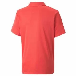 Puma Junior - Boys Essential Polo Shirt Hot Coral -Cheap Footwear Store P 578133PUMASHIRTBOYSHOTCORAL 2 L
