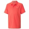 Puma Junior - Boys Essential Polo Shirt Hot Coral -Cheap Footwear Store P 578133PUMASHIRTBOYSHOTCORAL L