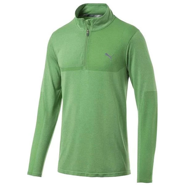 Puma Gents EvoKnit ¼ Zip Top Green 3 Puma Gents EvoKnit ¼ Zip Top Green