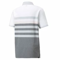 Puma Gents MATTR One Way Polo Shirt White - Pink 24 -Cheap Footwear Store P 599115PUMASHIRTWHITEPINK24GENTS 1 L