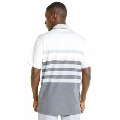 Puma Gents MATTR One Way Polo Shirt White - Pink 24 -Cheap Footwear Store P 599115PUMASHIRTWHITEPINK24GENTS 3 L