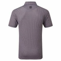 FootJoy Gents Half Moon Geo Lisle Polo Shirt White Orchid - Violet -Cheap Footwear Store P 80012FOOTJOYSHIRTWHITEORCHIDVIOLETGENTS 1 L