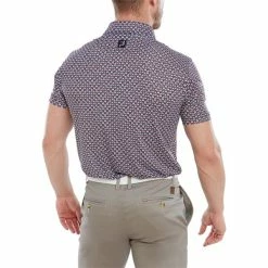 FootJoy Gents Half Moon Geo Lisle Polo Shirt White Orchid - Violet -Cheap Footwear Store P 80012FOOTJOYSHIRTWHITEORCHIDVIOLETGENTS 3 L