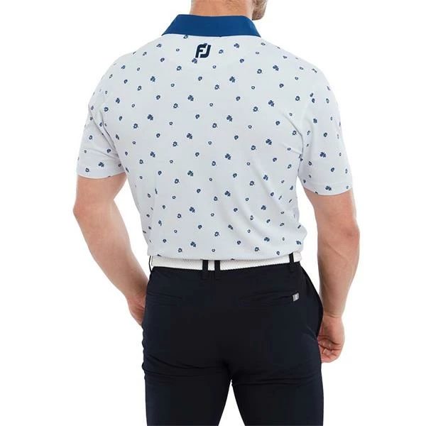 FootJoy Gents Scattered Floral Print Polo Shirt White Twilight 6 FootJoy Gents Scattered Floral Print Polo Shirt White Twilight - Image 4