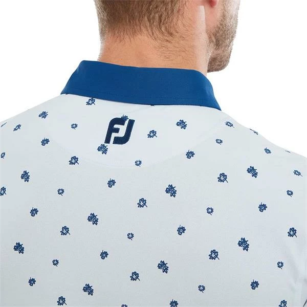 FootJoy Gents Scattered Floral Print Polo Shirt White Twilight 7 FootJoy Gents Scattered Floral Print Polo Shirt White Twilight - Image 5