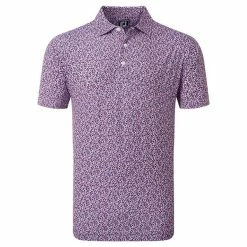 FootJoy Gents Confetti Print Pique Polo Shirt Violet