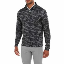 FootJoy Gents Cloud Camo Print Midlayer Black -Cheap Footwear Store P 80110FOOTJOYMIDLAYERBLACKGENTS 2 L