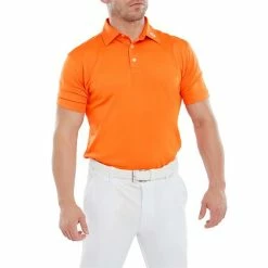 FootJoy Gents Stretch Pique Solid Polo Shirt Orange 9 FootJoy Gents Stretch Pique Solid Polo Shirt Orange -Cheap Footwear Store P 80131FOOTJOYSHIRTORANGEGENTS 2 L