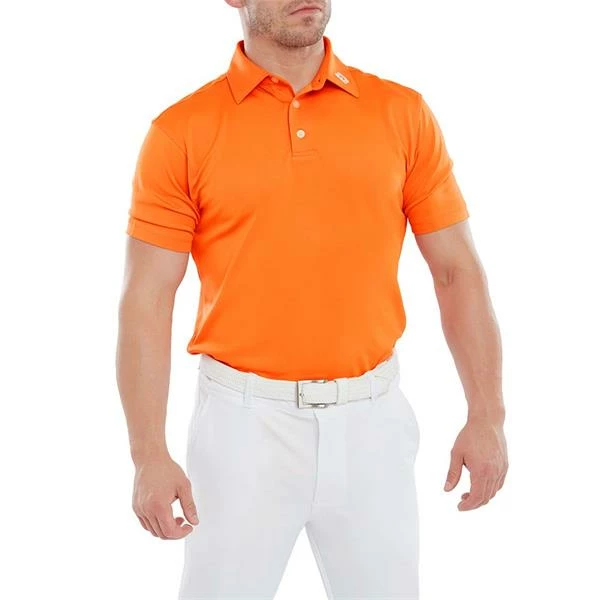 FootJoy Gents Stretch Pique Solid Polo Shirt Orange 5 FootJoy Gents Stretch Pique Solid Polo Shirt Orange - Image 3