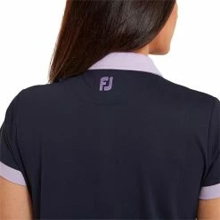 FootJoy Ladies Colour Block Pique Polo Shirt Navy -Cheap Footwear Store P 80170FOOTJOYSHIRTNAVYLADIES 4 L