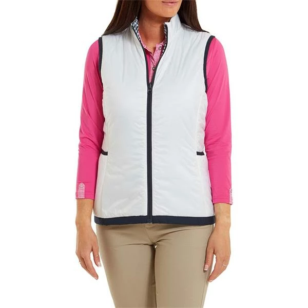 FootJoy Ladies Reversible Insulated Vest White - Navy - Houndstooth 8 FootJoy Ladies Reversible Insulated Vest White - Navy - Houndstooth - Image 6