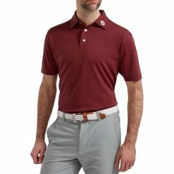 FootJoy Gents Stretch Pique Solid Polo Shirt Maroon -Cheap Footwear Store P 84456FOOTJOYSHIRTMAROONGENTS 2 L