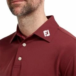 FootJoy Gents Stretch Pique Solid Polo Shirt Maroon -Cheap Footwear Store P 84456FOOTJOYSHIRTMAROONGENTS 4 L