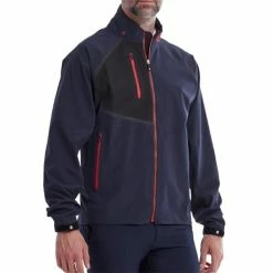 FootJoy Gents HydroTour Waterproof Jacket Navy - Black - Red -Cheap Footwear Store P 87972FJGENTSHYDROTOURWPJACKETNAVYBLACKRED 2 L
