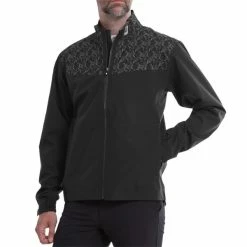 FootJoy Gents HydroLite Waterproof Jacket Black - Marble Print -Cheap Footwear Store P 87974FJGENTSHYDROLITEJACKETBLACKMARBLEPRINT 2 L