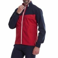 FootJoy Gents HydroLite Waterproof Jacket Navy - Red - White -Cheap Footwear Store P 87978FJGENTSHYDROLITEJACKETNAVYREDWHITE 2 L